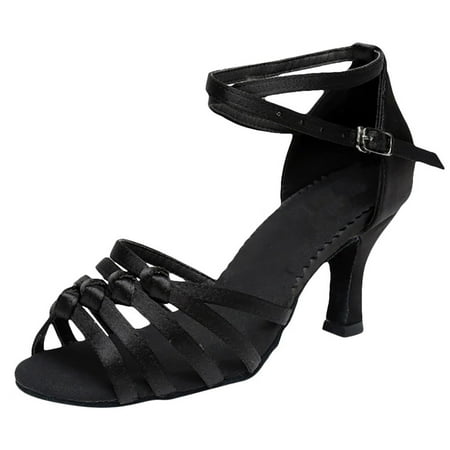 

GA Sandals for Womens Lace Up Latin Dance High Heels Shoes Rhinestone Heeled Ballroom Salsa Tango Party Sequin Dance Shoes