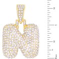 thumbnail image 2 of Iced Hip Hop A - Z Initial Bubble Letter 14K Gold Plated Real Feel Heavy 20" Rope Chain Necklace Set / N / Gold, 2 of 3