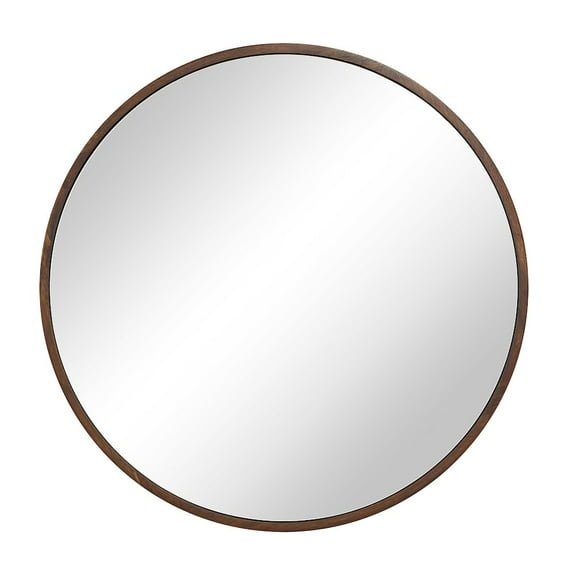 Renwil Modi 30" H x 30" W Wall Mirror, Brown