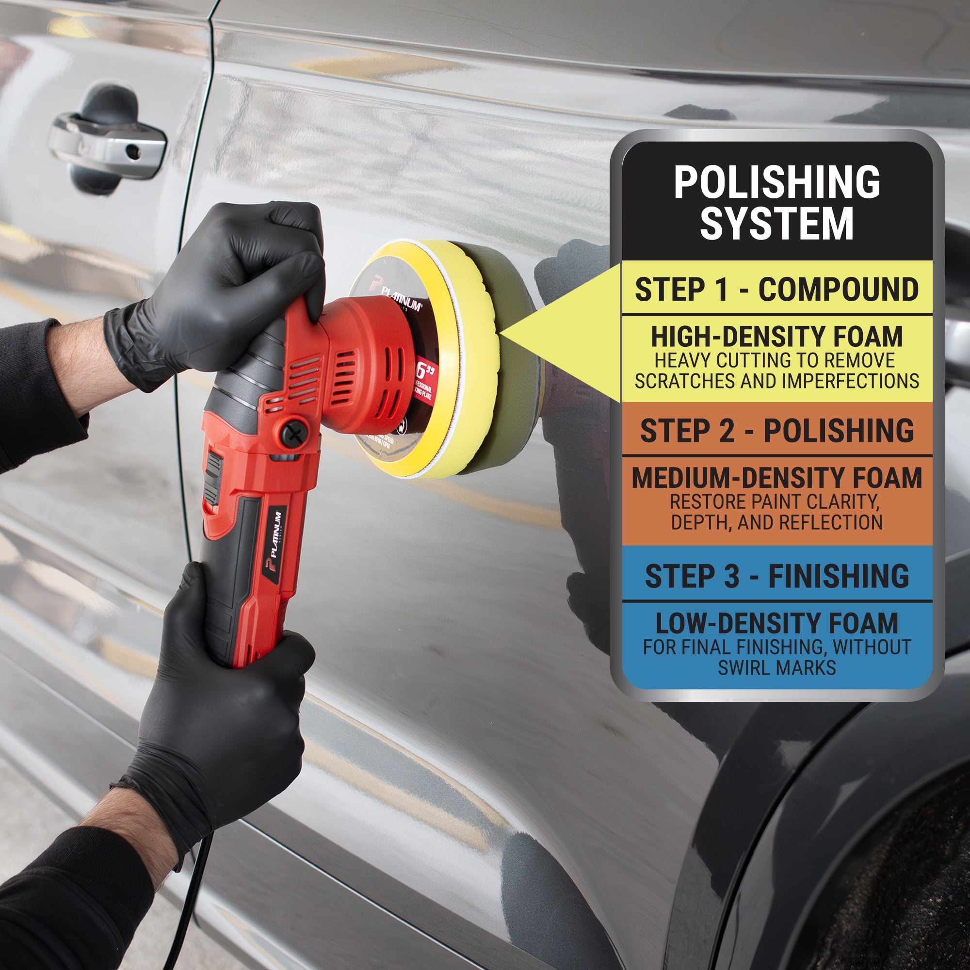 (2 pack) Platinum Series Dual Action Polisher Compound Pad, 6 inch, 1 Pad