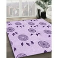 thumbnail image 3 of Ahgly Company Machine Washable Indoor Round Transitional Purple Area Rugs, 5' Round, 3 of 7