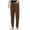 Brown, variant on 2DXuixsh Pant Suits for Women Women Elastic Waist Cotton Trousers Relaxed Fit Straight Leg Trousers Casual Loose Fiitting Trousers Beige Size Xl