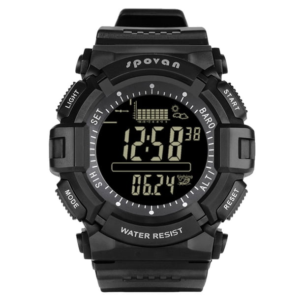 Reloj deportivo Mujeres Hombres Pesca al aire libre Reloj de pulsera de esfera redonda Altímetro Barómetro Termómetro Methold DZ7775-02