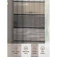 thumbnail image 5 of Retro Dark Grey Stripe Sheer Curtains 45 inches Long 2 Panels Set Peeling Paint Effect Theme Tiers Sheers Rod Pocket Small Window Short Curtains for Kitchen Cafe, Each 52" W x 45" L, 5 of 6
