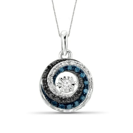 Diamonds in the Sky 1/7 Carat T.W. Multi Color Diamonds Sterling Silver Pendant
