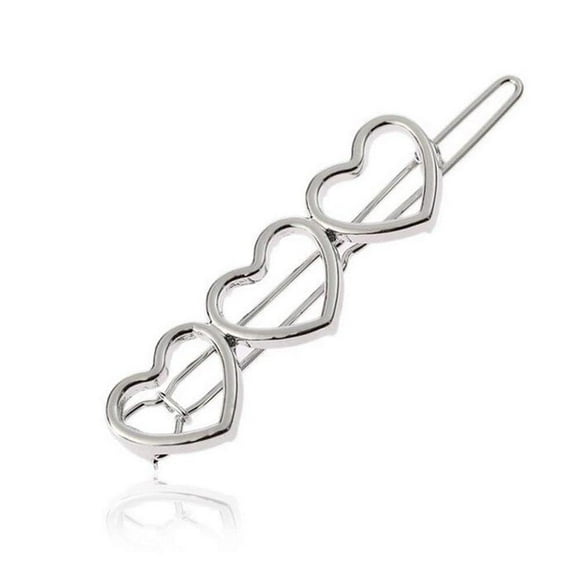 Silver Hollow Love Heart Hairpin Alloy Barrettes Hair Clips Hair Bangs Clip Hair Accessories For Woman Girls
