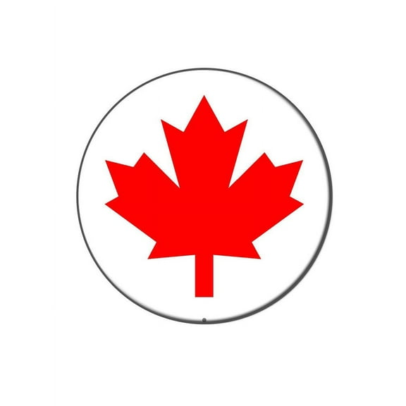 Canada Maple Leaf Flag Lapel Hat Pin Tie Tack Large Round