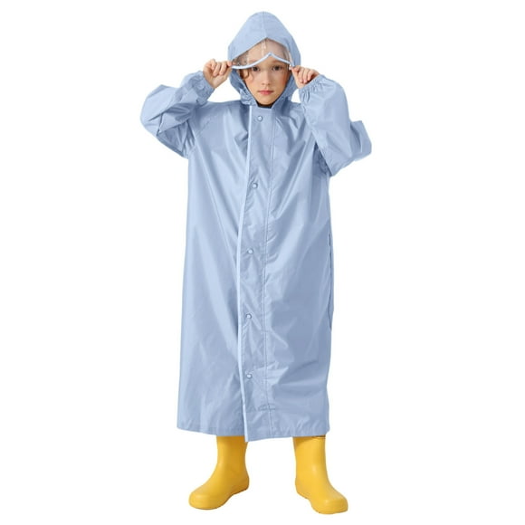 2025 Children's Raincoat with Little Girls Outerwear School Bag and Hood Express Raincoat Boys and Girls Students Windbreaker Boy Children Solid Color Long Lifeguard Rain Coat Raincoat