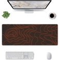 thumbnail image 2 of Large Mousepad, Topographic XL Mouse Pad Gaming, Long Stitched Non-Slip Base Waterproof Laptop Computer Keyboard Mats for Desk for Women and Girl School Office Decor, (Orange Black, 31.5 * 11.8 in), 2 of 6