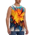 thumbnail image 2 of Pofeuu Colorful Paint Print Print Men's Muscle T-Shirt, Sleeveless, Muscle Tank, Classic Muscle Tee Top For Men Casual Sleeveless Muscle T-Shirt Trendy Clothes-Small, 2 of 7
