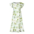 thumbnail image 3 of Zpanxa Robes Florales pour Filles Été Manches Courtes Manches Volantées Col Rond Imprimé de Fleurs Taille Poche Robe Superposée Polyester Spandex Multicolore 6-7 Ans, 3 of 5
