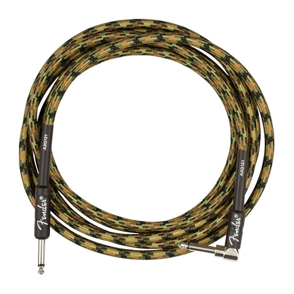 Fender 10-Foot Professional Instrument Cable, Straight-Angled, Woodland Camo - 1 Pack