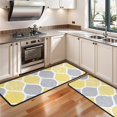 thumbnail image 3 of Kitchen Rugs Sets Of 2,Yellow and Gray Geometric Quatrefoil Pattern Anti Fatigue Kitchen Mat Rugs Non Slip Washable,Decorative Kitchen Floor Mats for Kitchen,Sink,Laundry,17"x47"+17"x47", 3 of 5