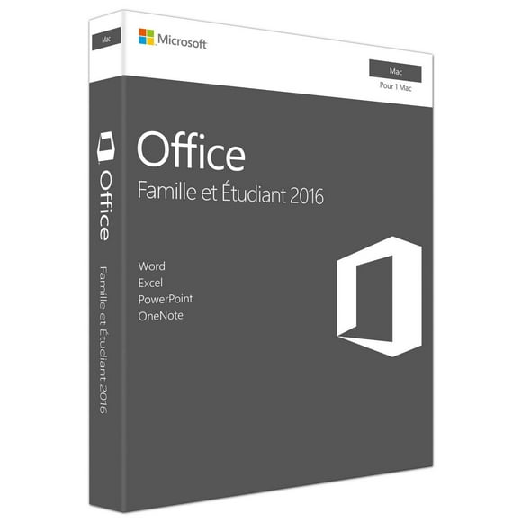 Microsoft Office 2016 Home & Student 2016 for Mac, French
