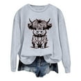 thumbnail image 1 of WEAIXIMIUNG Chandails en Molleton à Col Rond pour Femmes, Designs Mignons, Chandail en Molleton d'Automne et d'Hiver 2025, Col Rond, Mode Imprimé Vache, Manches Longues, Mode Décontractée, Haut de Sortie, 1 of 4