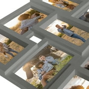 Hello Laura 24 Opening Gray Multiple Photo Frames Collage 4 x 6 Pictures with Large Family and Friend Decor
