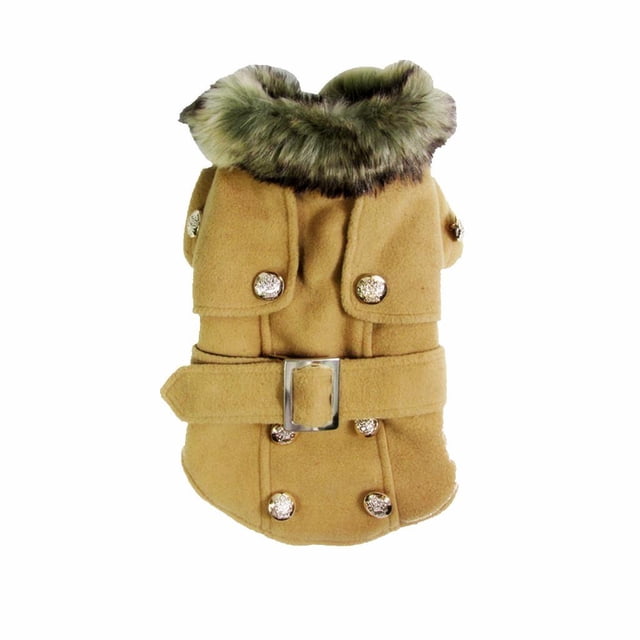 Mascota Perro Gato Invierno Abrigo De Lana Gruesa Y Cálida Chaqueta Ropa Ropa Albaricoque S Sunnimix Capa del animal doméstico