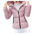thumbnail image 2 of Tejiojio Coats Womens Quilted Padded Puffer- Bubble Winter Coat Hooded Jacket Warm Plus, 2 of 7