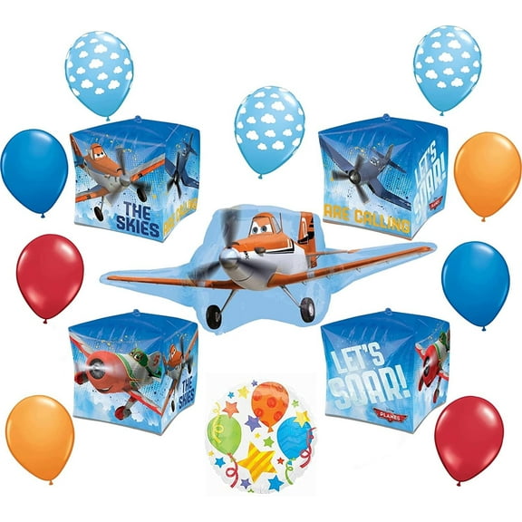 Disney Planes Party Supplies Dusty's Birthday Cubez Balloon Bouquet Decorations