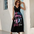 thumbnail image 5 of Pink Or Blue Mommy Loves You Dress Summer Street Style Bohemia Long Dresses Female Sleeveless Printed Maxi Dress, 5 of 9