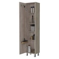 thumbnail image 4 of Miekor Furniture Brett Concrete Gray 3 Broom Hangers Tall Storage Cabinet B5A1998, 4 of 7