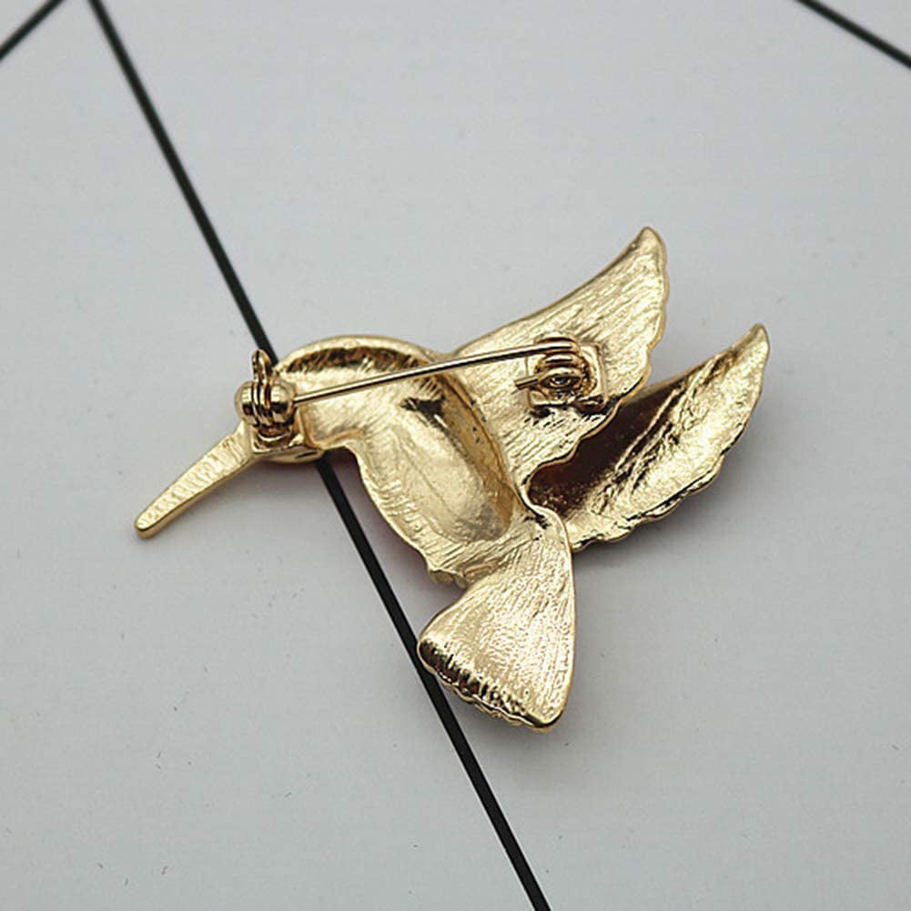 Humming Bird In Flight Metal Brooch Retro Badge Cute Pin Nature Gift 