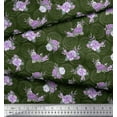 thumbnail image 2 of Soimoi Green Cotton Duck Fabric Circle & Peony Floral Print Sewing Fabric Yard 44 Inch Wide, 2 of 3