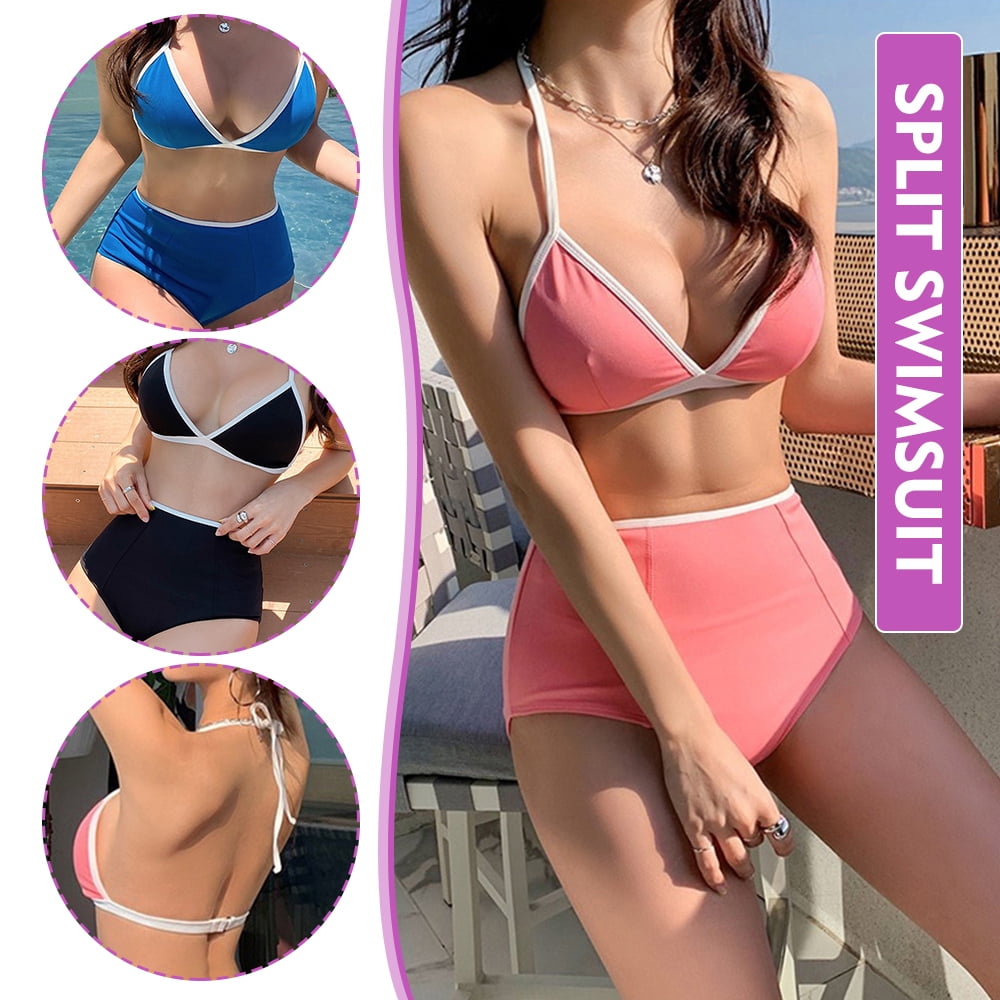 Korean Style Split Bikini Ribbed Swimsuit For Women Fashionable, Slimming,  And Chest Gathered From Waltonpercy, $21.27