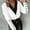 White, variant on Women's V Neck Puff Sleeve Tunic Top, Elegant Long Sleeve Blouse with Button Cuffs for Women, Casual Dressy Tops, M