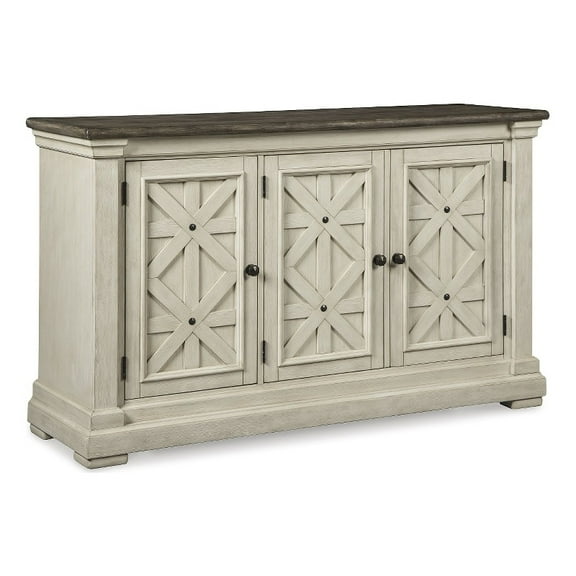 Ashley Furniture Furniture Bolanburg Server in Antique White and Weathered Oak