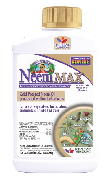 Bonide Captain Jack's Neem Max, 8 oz Concentrate, Organic Insecticide, Fungicide, Miticide and Nematicide