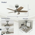 thumbnail image 2 of Ventilador de Techo con Control Remoto de Luz: Ventiladores de Techo Pequeños de 36 Pulgadas para Dormitorio de Niños, Habitación Pequeña, Luz Regulable con Motor CC Silencioso Reversible con 6 Velocidades (Bronce+Nogal), 2 of 7