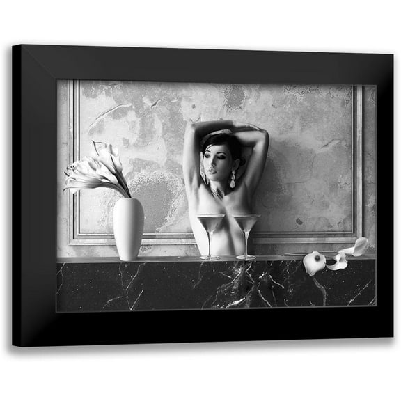 Lauren, Julian 14x11 Black Modern Framed Museum Art Print Titled - Cocktail for Two (BW)