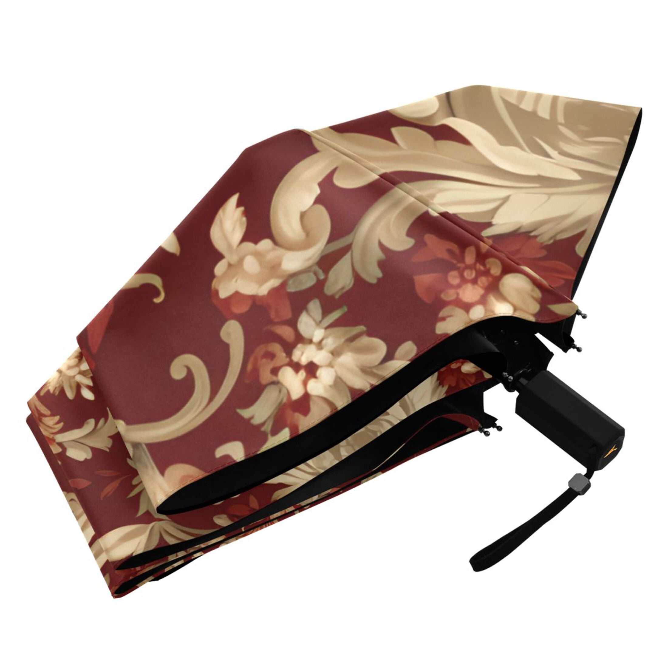 Red Bohemian Mandala Compact Sun Umbrella Windproof Travel Umbrellas for Rain Strong Portable UV Protection