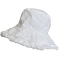 thumbnail image 6 of CoCopeaunts Cotton Bucket Hat for Women Summer Casual Frayed Wide Brim Beach Fisherman Hat Beach Vacation Travel Accessories, 6 of 8