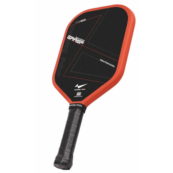 Warping Point Raw T700 Carbon Fiber Pickleball Paddle, USAPA Approved, Edgeless Elongated Design with Endura Friction Surface & 13mm Polymer Core, Thermoformed for Ultimate Spin & Power