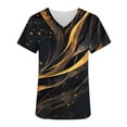 thumbnail image 4 of Scrub Tops for Women V Neck Short Sleeve Novelty Chevron Pattern Professional Nursing Uniform Soft Breathable Functional Pockets Work Clothes, 4 of 5