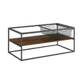 thumbnail image 5 of Walker Edison Mesh Drawer Glass Top Coffee Table, 42 Inch, Dark Walnut, 5 of 5