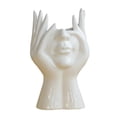 thumbnail image 2 of Jarrón de flores de cerámica con diseño de cara humana, jarrón de flores nórdico simple decorativo para Grande, 2 of 9