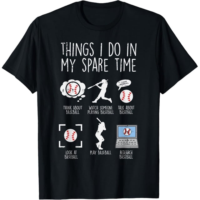 Things I Do Spare Time - Camiseta divertida de béisbol para hombre y mujer