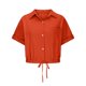 thumbnail image 4 of Vestidos Casuales Para Mujer, Blusas De Mujer De Moda Blusa corta de lino con solapa y botones sueltos para mujer, ropa de trabajo de verano, 4 of 6