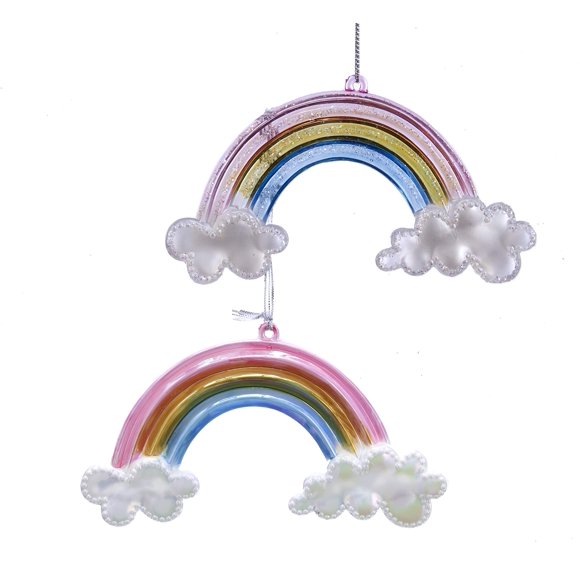 Kurt Adler Set of 2 5" Rainbow Christmas Ornament T2520
