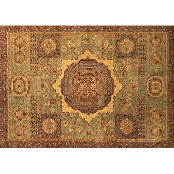 Ahgly Company Indoor Rectangle Oriental Brown Modern Area Rugs, 4' x 6'