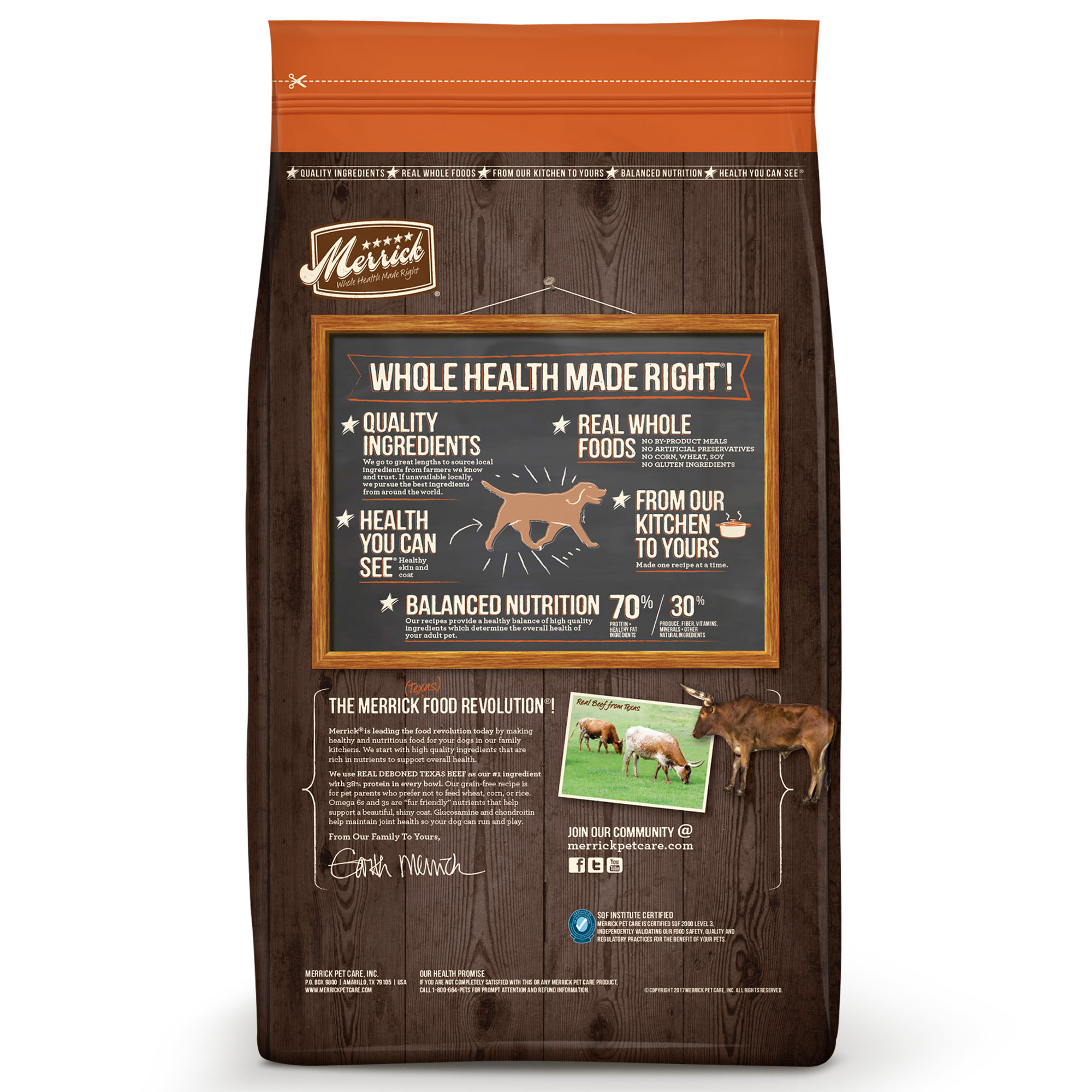 Merrick Grain-Free Real Texas Beef + Sweet Potato Recipe Dry Dog Food, 4 lb