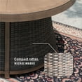 thumbnail image 3 of 42" Outdoor Wicker Round Propane Gas Fire Pit Table, Brown Dining Table, 3 of 10