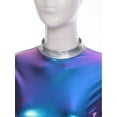 thumbnail image 6 of iiniim Shiny Metallic Alien Costume for Women Full Body Catsuit Halloween Outfit Blue XL, 6 of 7