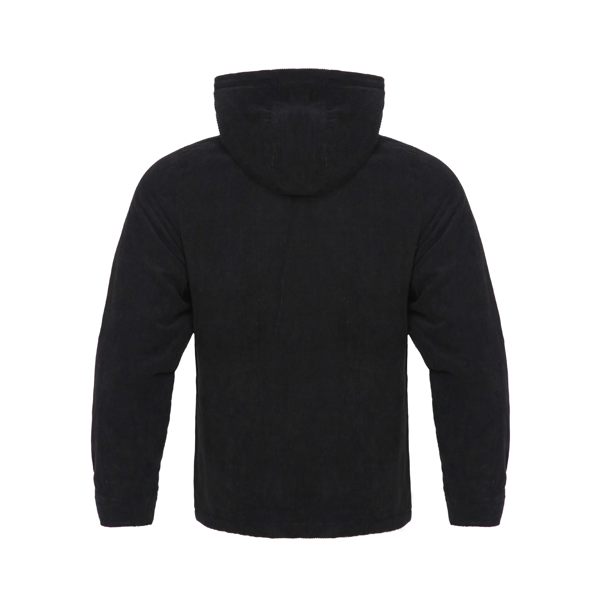 Beautiful Giant Men's Corduroy Jacket with Sherpa Lining Winter Warm Zip-Up Hooded Coat Thick Thermal Outerwear