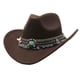 thumbnail image 1 of Sonducket Sombrero de vaquero occidental hueco de lana para niños, ligero y cómodo, para un estilo lindo y moderno Sombreros Café, 1 of 6