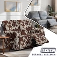 thumbnail image 4 of Garronmavis Brown Cow Print Recliner Slipcovers Stretch Recliner Chair Cover Washable Lazy Boy Chair Covers 2 Seat Sofa Recliner Set Non Slip Reclining Furniture Protector Couch Cover, 4 of 7