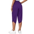 thumbnail image 3 of Enwejyy Womens Summer Casual Bermuda Pant Spliced Solid Elastic Waist Athletic Fit Cropped Sweatpants, 3 of 3